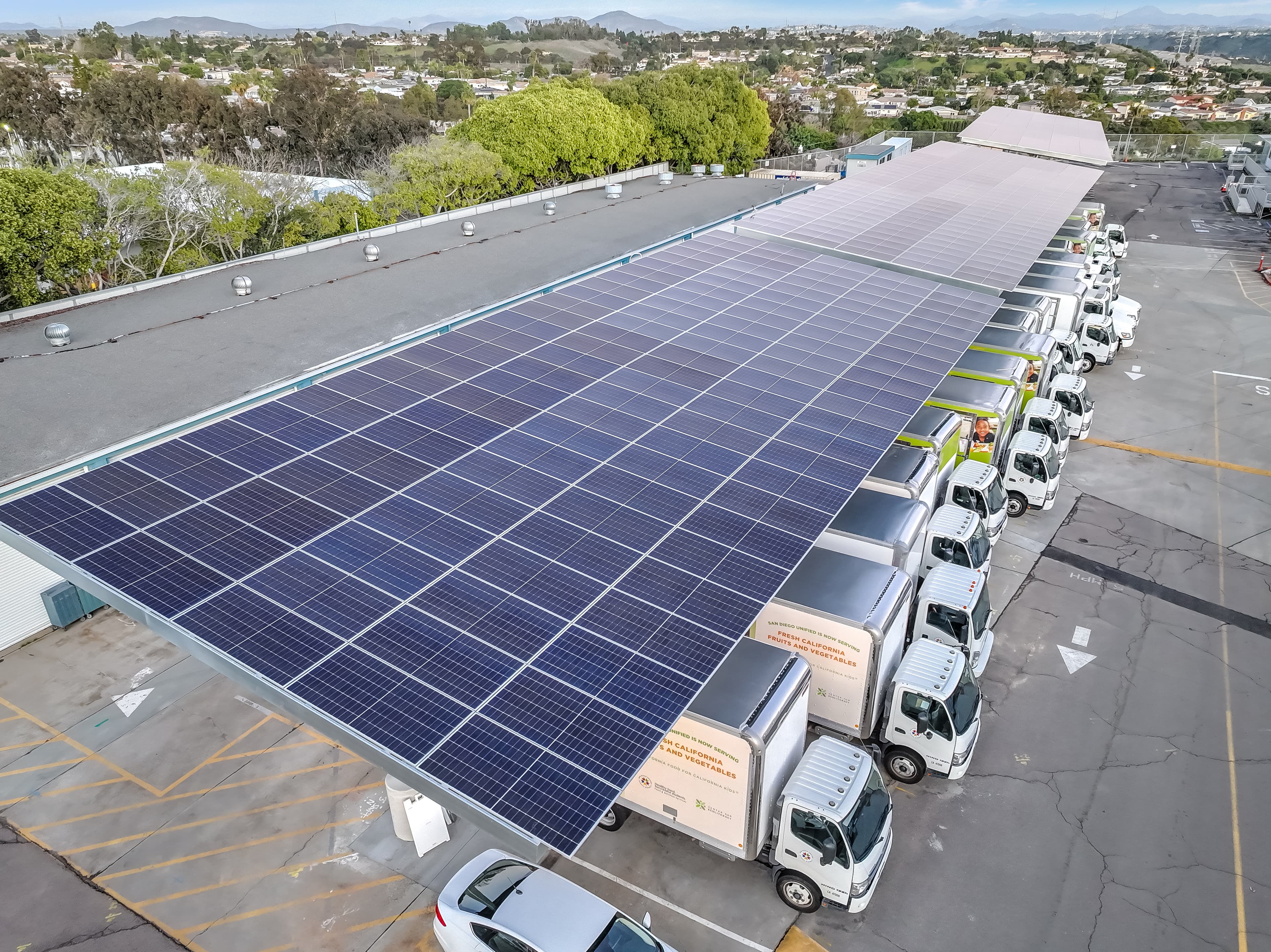 Multiple commercial buildings in a phased portfolio solar program