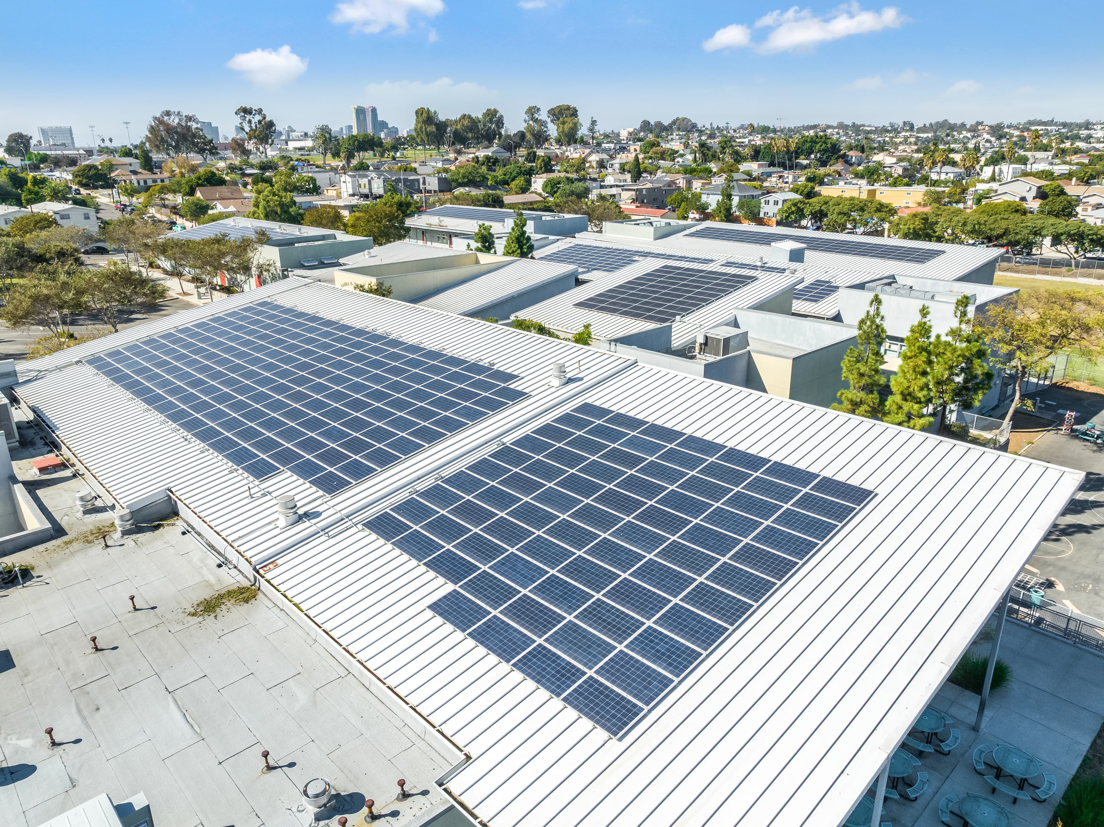Battery storage system paired with solar at a community health clinic