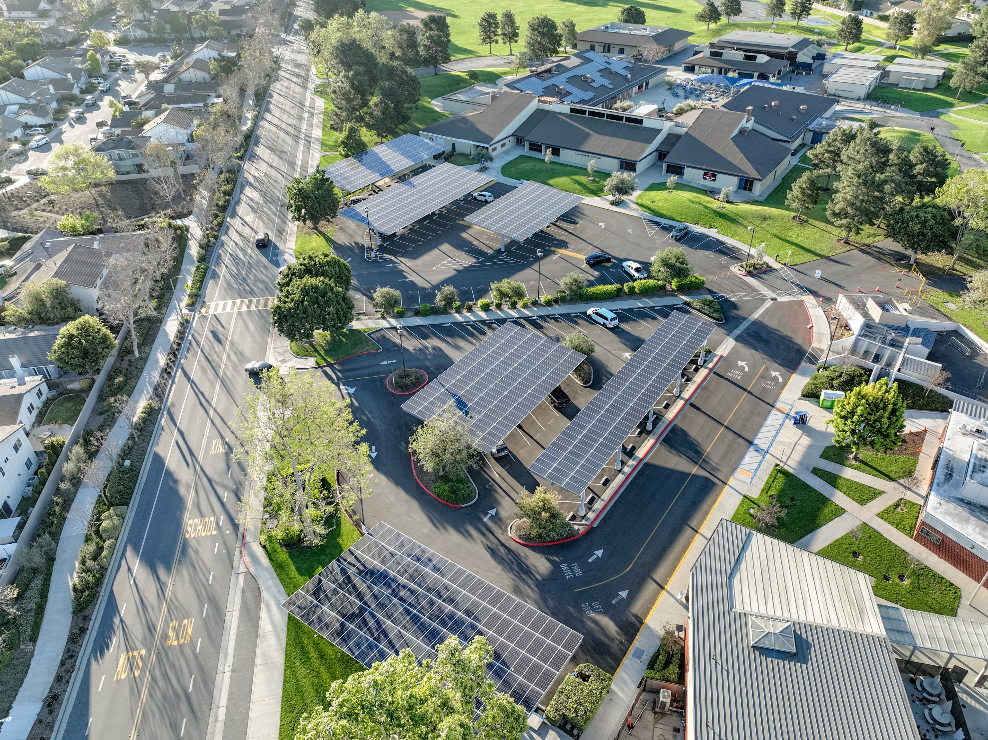 Commercial property with rooftop solar installation