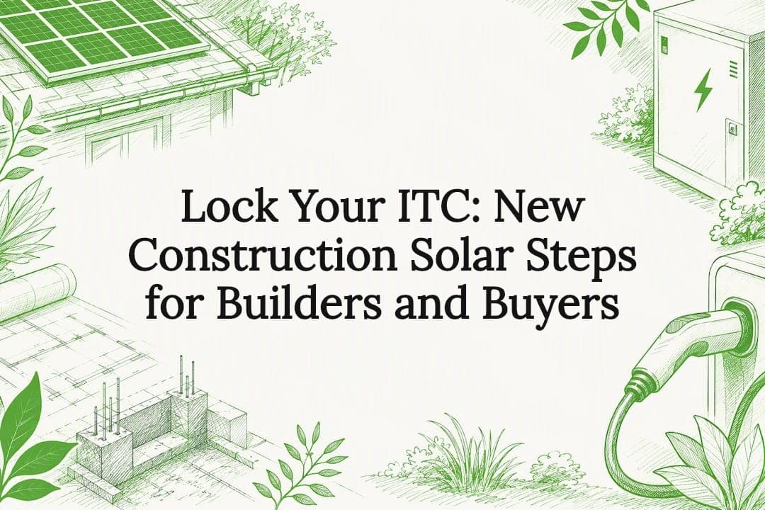 Lock Your ITC: New Construction Solar Steps for Builders and Buyers
